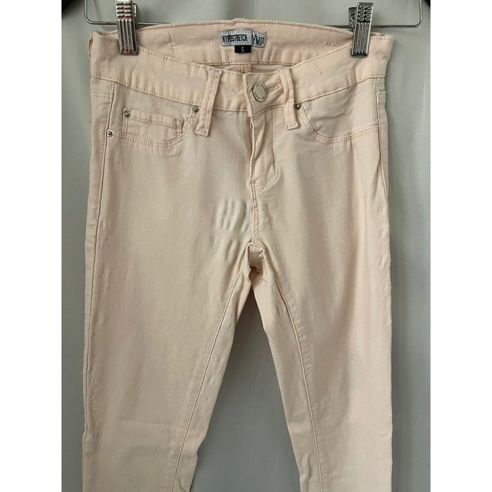 YMI Pastel Peach/Pink Hyper-stretch Skinny Bottom Pants - Picture 2 of 9